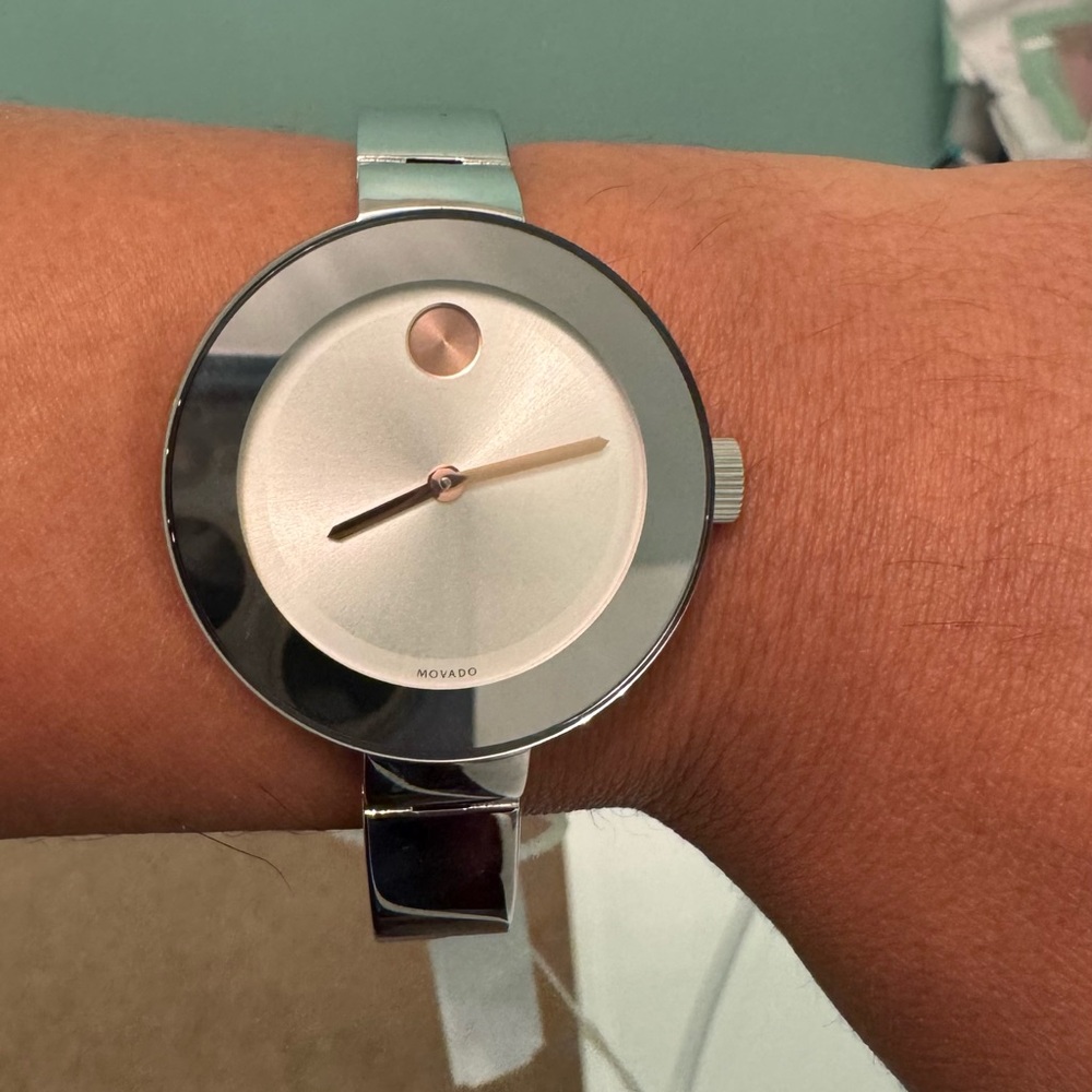 Brand New Movado Bold  34mm Silver
Stainless Steel Case with Silver.